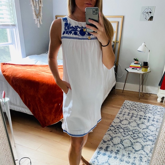 Blue and White J. Crew dress with pockets, XXS - Picture 2 of 7